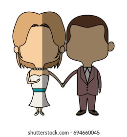 cute couple husband wife in wedding suit happy together