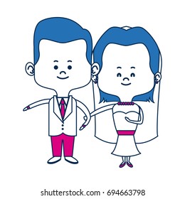 cute couple husband wife in wedding suit happy together