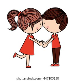 cute couple isolated icon design, vector illustration  graphic 