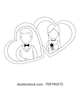 cute couple just married with heart