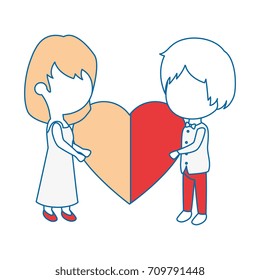 cute couple just married with heart