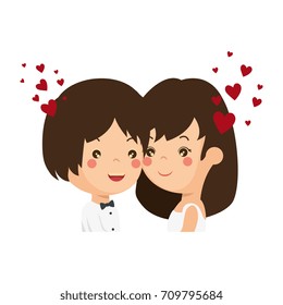 cute couple just married with heart