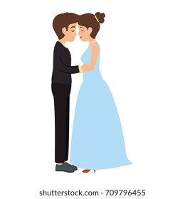 cute couple just married kissing