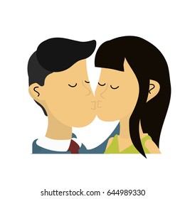 cute couple kissing a romantic scene