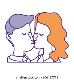 cute couple kissing a romantic scene