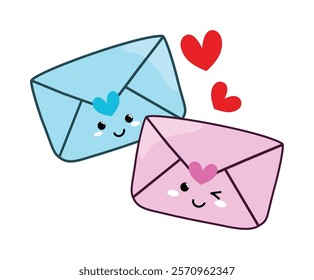 Cute Couple Letter with Smiling Face