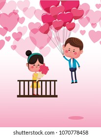 Cute couple in love cartoons