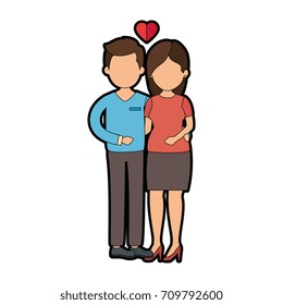 cute couple in love with heart