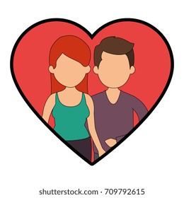 cute couple in love with heart