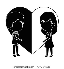 cute couple in love with heart