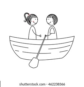 cute couple love icon vector illustration design