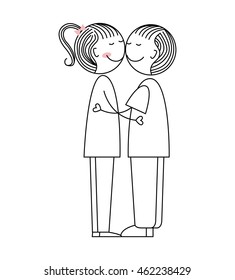 cute couple love icon vector illustration design