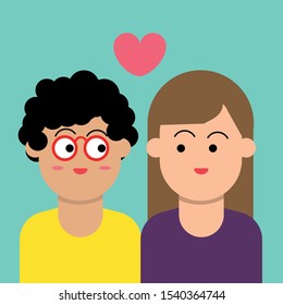 cute couple in love illustration