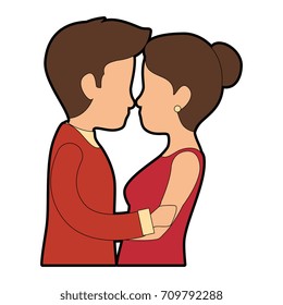 cute couple in love kissing