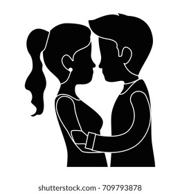 cute couple in love kissing