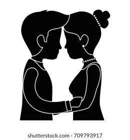 cute couple in love kissing