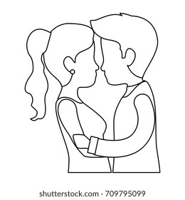 cute couple in love kissing