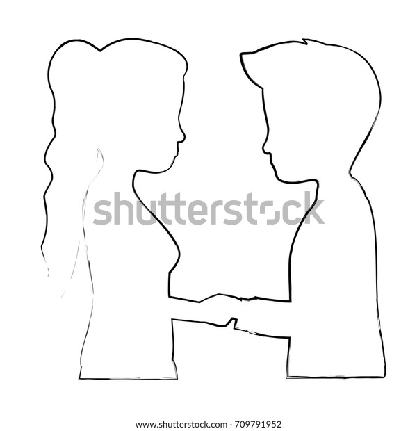 Cute Couple Love Silhouette Kissing People Signssymbols