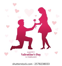 Cute couple in love valentines day celebration card background