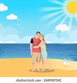 Cute couple on the beach
