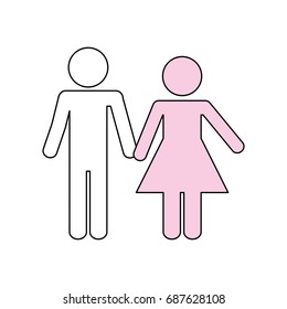 Cute couple pictogram