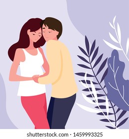 cute couple pregnancy avatar characters