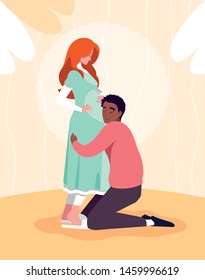 cute couple pregnancy avatar characters