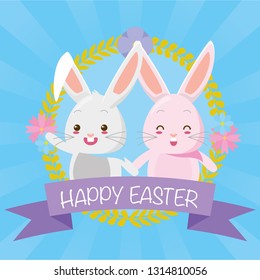 cute couple rabbit
