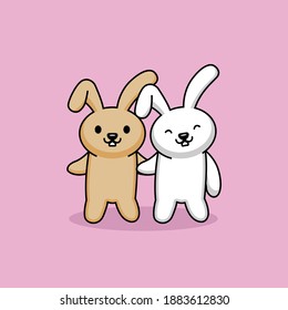 Cute of couple rabbit in valentine's day