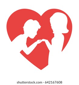 Cute couple silhouette design