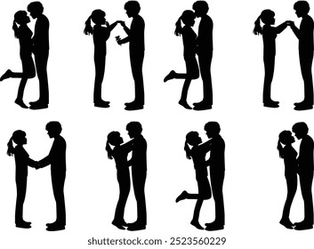 Cute Couple Silhouette illustration design