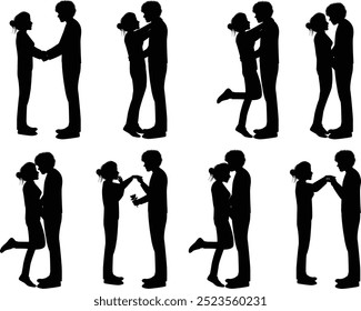 Cute Couple Silhouette illustration design