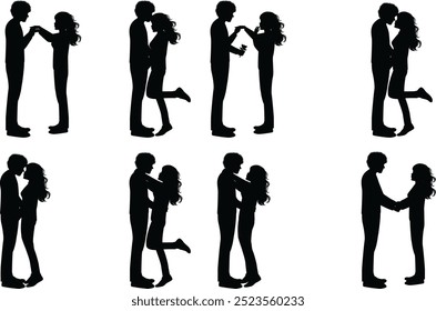 Cute Couple Silhouette illustration design