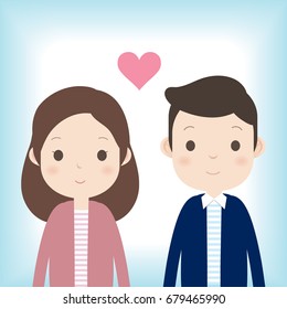 Cute couple smiling.
