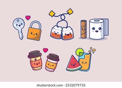 Cute Couple Things Friend Character Vector Design Illustrations Pack