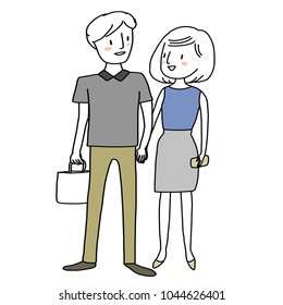 Cute couple walking hand in hand. Young couple holding hands, smiling and strolling side by side together. Man holding his girlfriend's hand while shopping. A beautiful moment of couple in love.