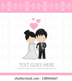 cute couple wedding invitation