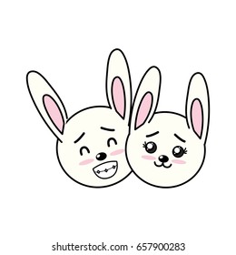 cute couple wild animal with beautiful expression