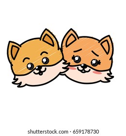 cute couple wild animal with beautiful expression