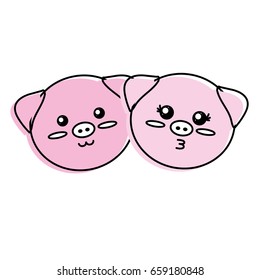 cute couple wild animal with beautiful expression