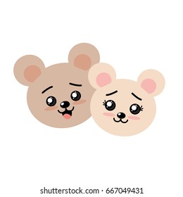 cute couple wild animal with beautiful expression