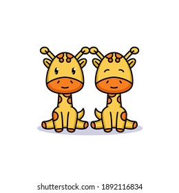 Cute couple wild animals love Valentine's Day