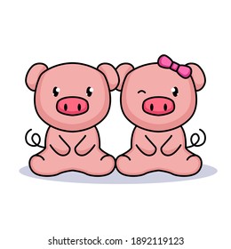 Cute couple wild animals love Valentine's Day