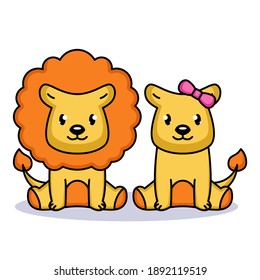 Cute couple wild animals love Valentine's Day