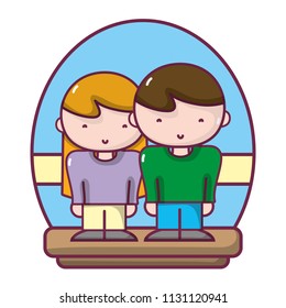 cute couple woman and man together