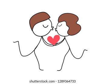 cute couple for your design  cartoon vector  eps.10