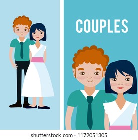 Cute couples cartoons