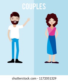 Cute couples cartoons
