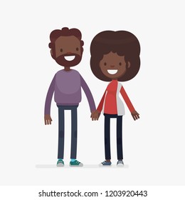 Cute couples with isolated background vector illustration