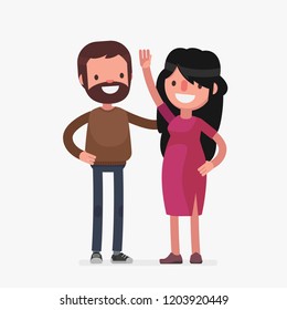 Cute couples with isolated background vector illustration